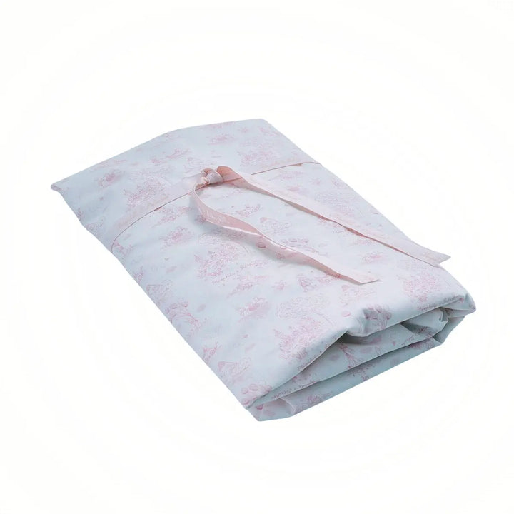 Blue Almonds Ltd Cot bed fitted sheet printed 70x140cm - Pink Garden Party Theophile & Patachou