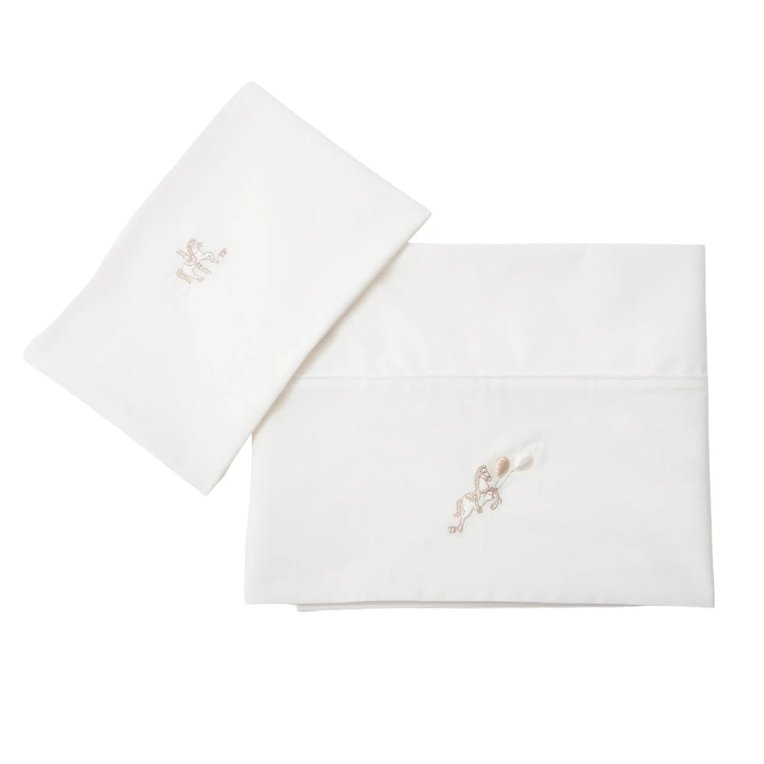 Blue Almonds Ltd Cotbed Sheet 105x170cm + pillowcase - Carrousel Theophile & Patachou