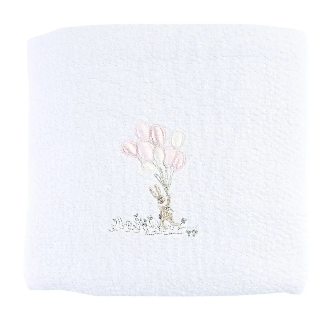 Blue Almonds Ltd Cradle Blanket-Shawl 100x135cm - Jersey - Pink Garden Party Theophile & Patachou