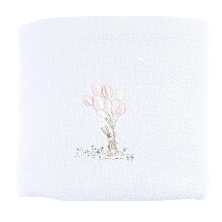 Blue Almonds Ltd Cradle Blanket-Shawl 100x135cm - Jersey - Pink Garden Party Theophile & Patachou