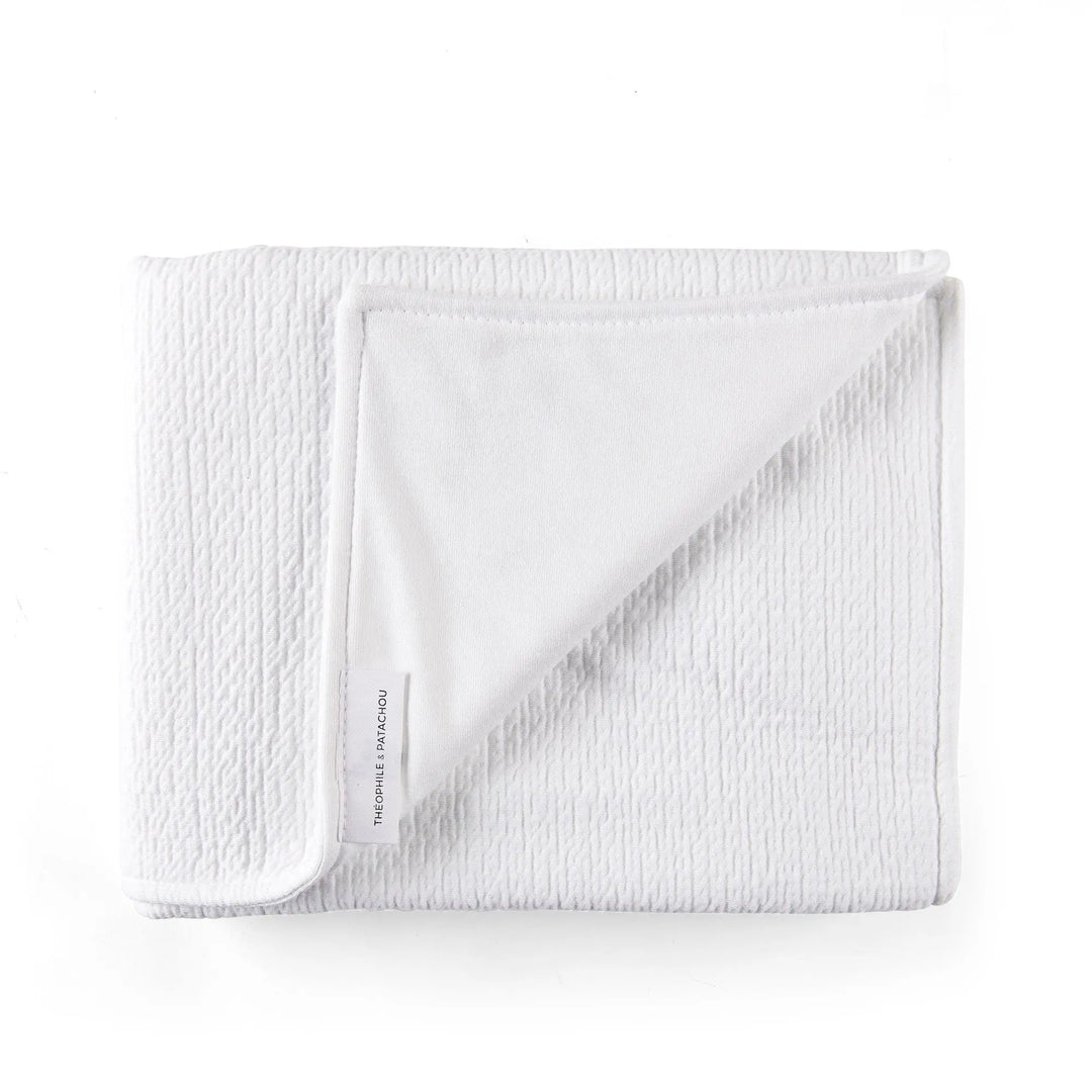 Blue Almonds Ltd Cradle Blanket-Shawl 100x135cm - Padded - Cotton White Theophile & Patachou