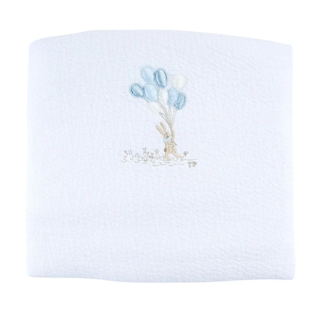Blue Almonds Ltd Cradle Blanket-Shawl 62x80cm - Jersey - Blue Garden Party Theophile & Patachou