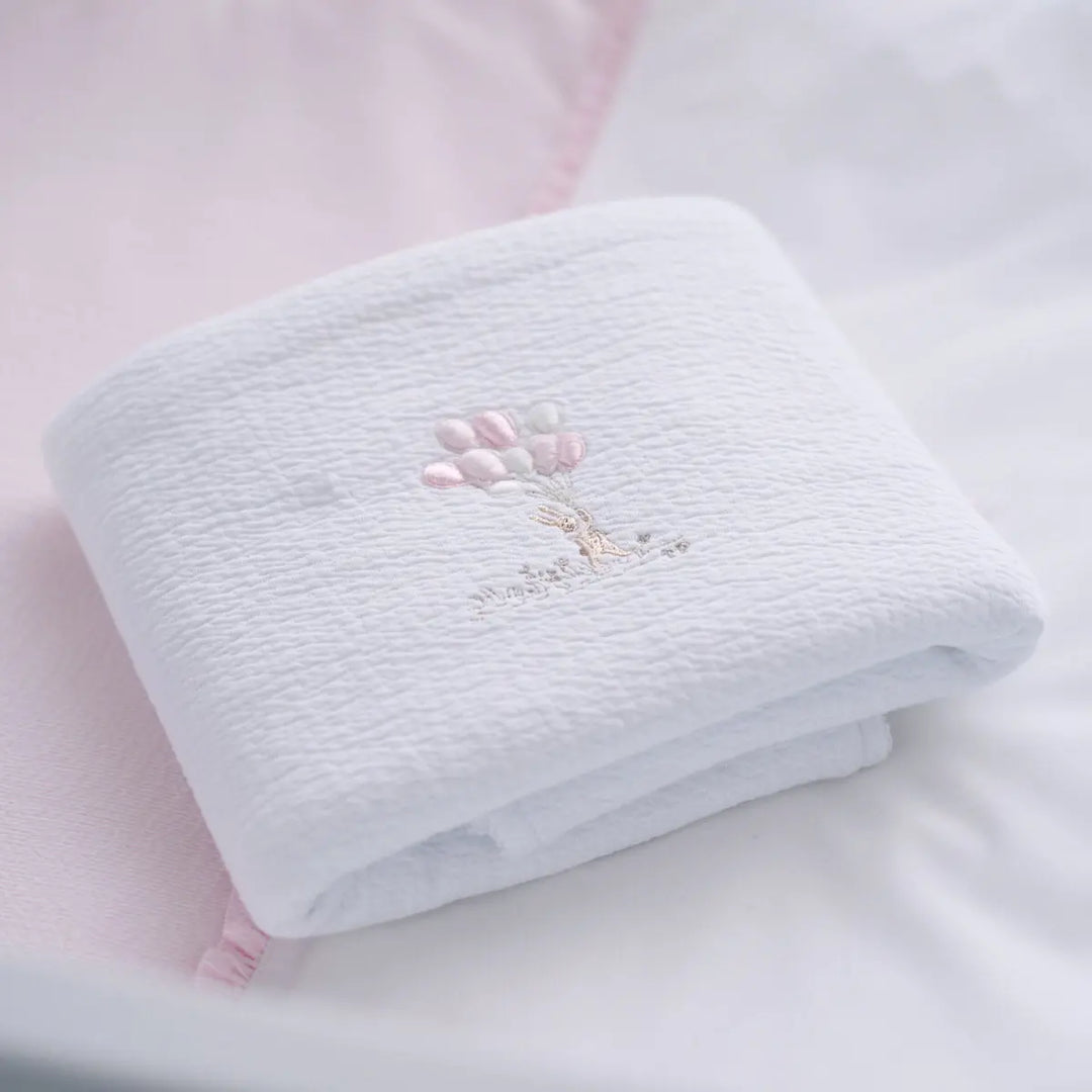 Blue Almonds Ltd Cradle Blanket-Shawl 65x80cm - Jersey - Pink Garden Party Theophile & Patachou