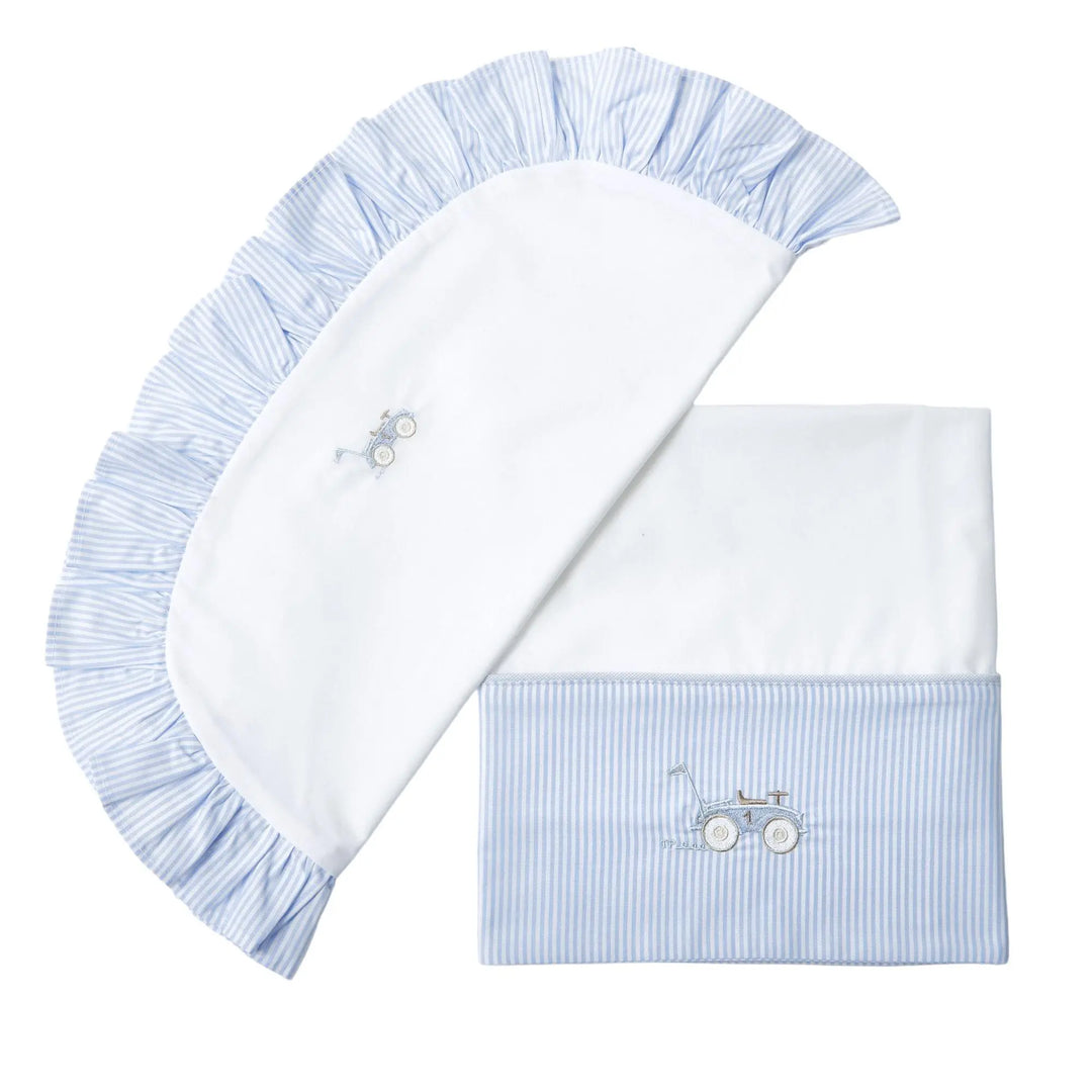Blue Almonds Ltd Cradle Sheet + pillowcase - Classic Car Theophile & Patachou