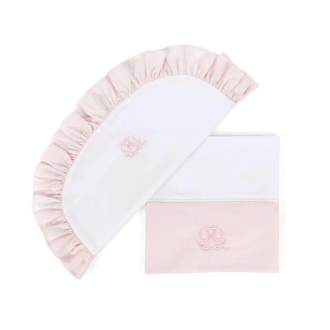 Blue Almonds Ltd Cradle Sheet + pillowcase - Cotton Pink Theophile & Patachou