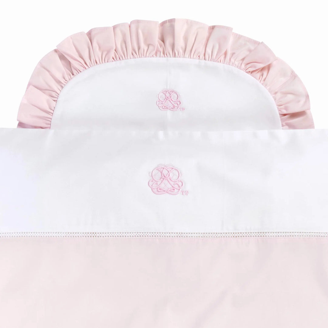 Blue Almonds Ltd Cradle duvet cover 80x70cm + pillowcase - Cotton Pink Theophile & Patachou