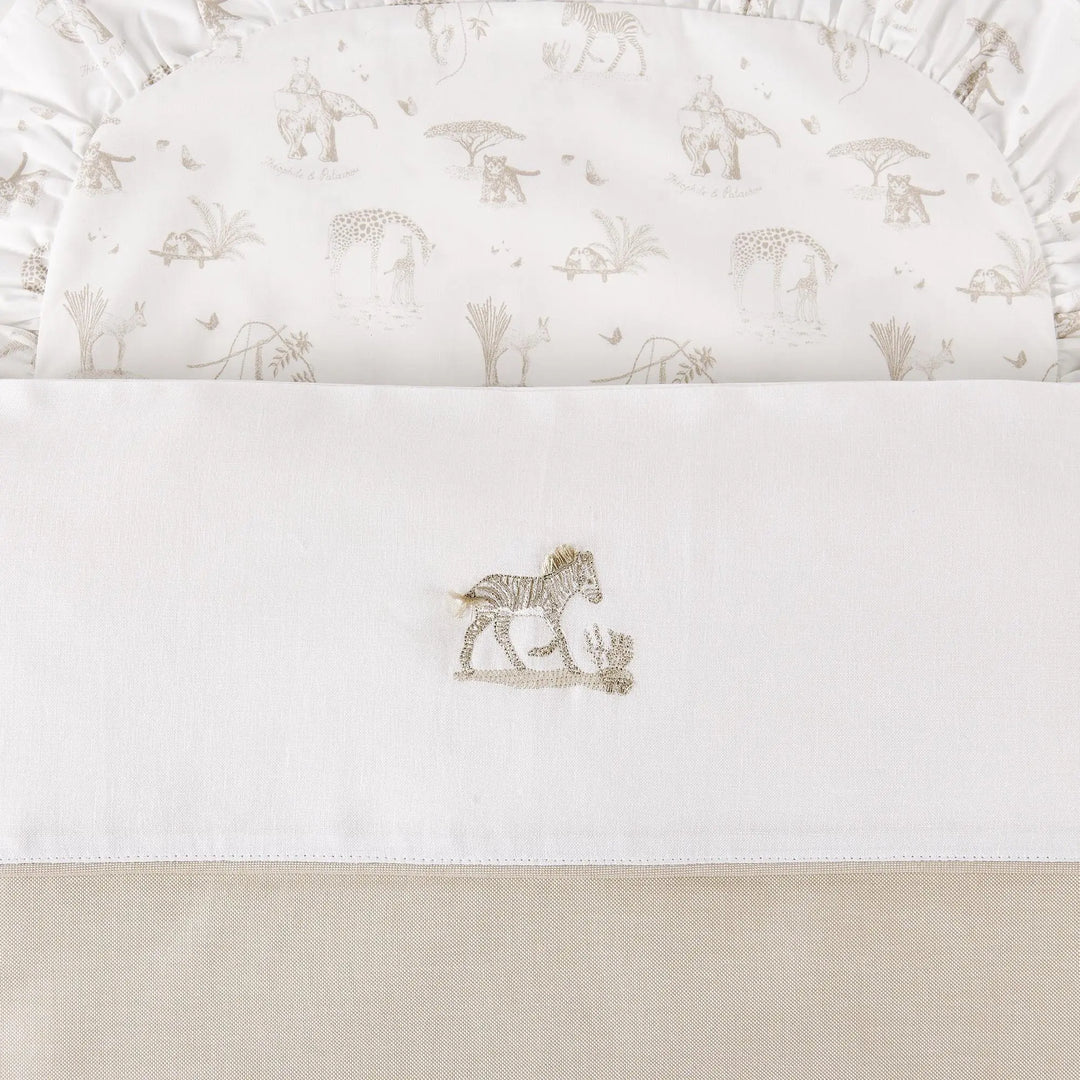 Blue Almonds Ltd Cradle duvet cover 80x70cm + pillowcase - Safari Theophile & Patachou