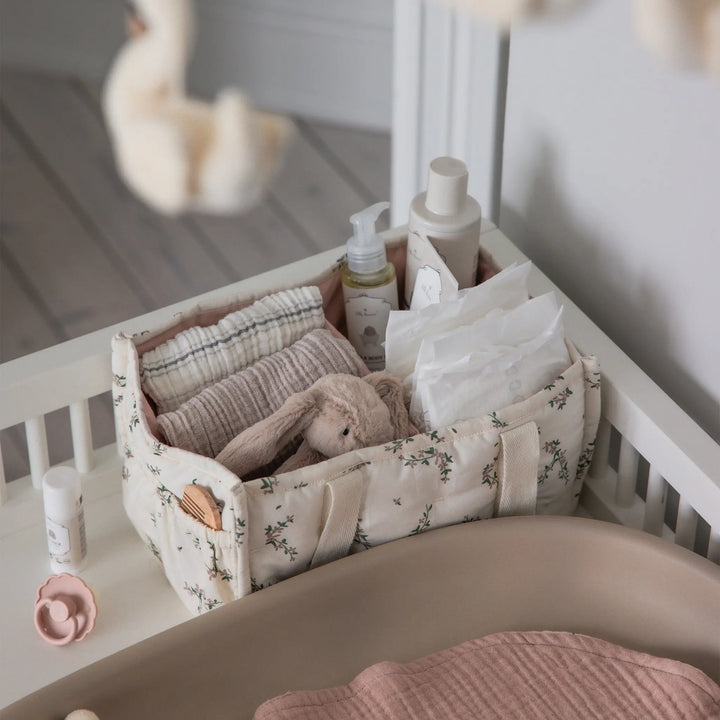 Blue Almonds Ltd Diaper Caddy- Powder Blossom Sebra