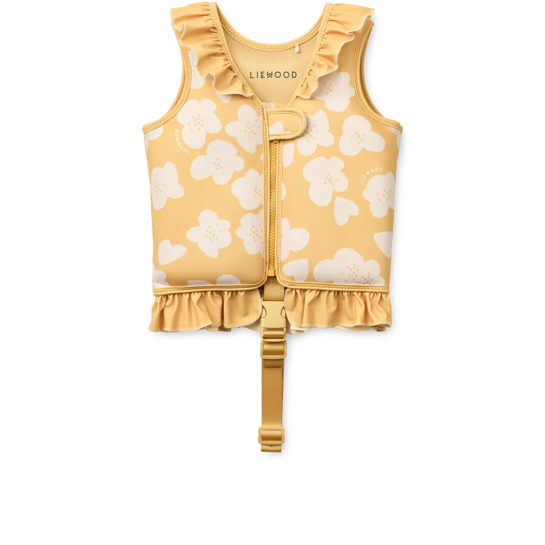 Blue Almonds Ltd Dove  Swim Vest w Frill - Flower / Lemon yellow - GIRL LIEWOOD