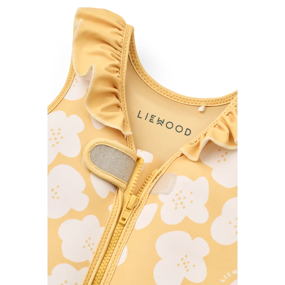 Blue Almonds Ltd Dove  Swim Vest w Frill - Flower / Lemon yellow - GIRL LIEWOOD
