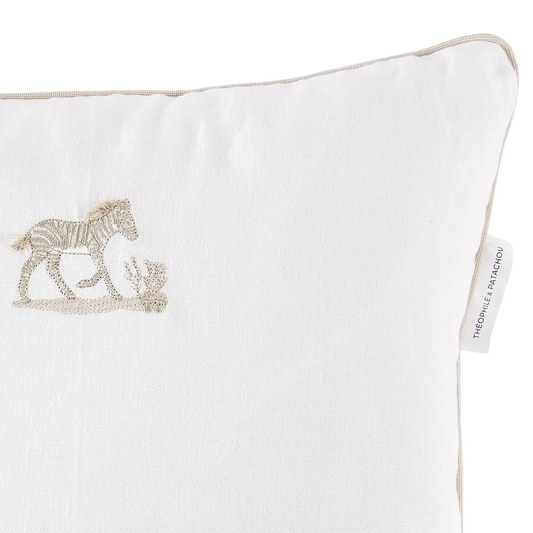 Blue Almonds Ltd Embroidered cushion - Safari Theophile & Patachou