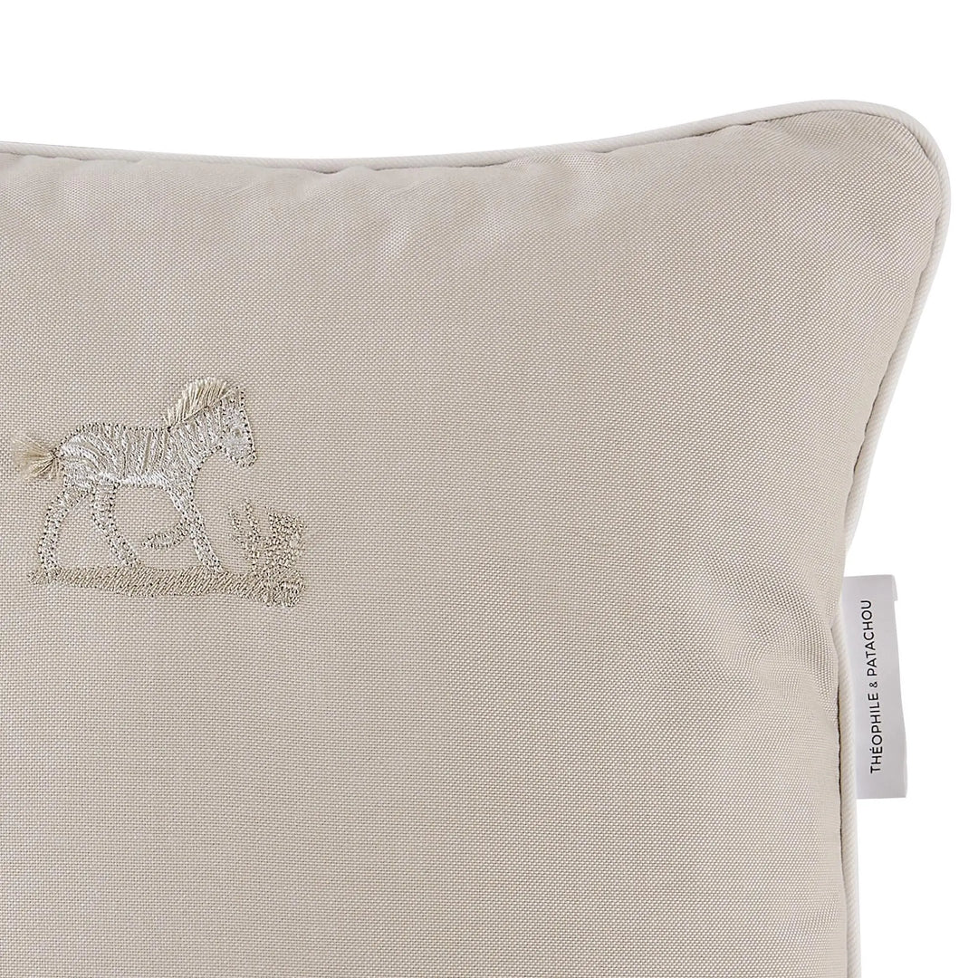 Blue Almonds Ltd Embroidered cushion - Safari Theophile & Patachou