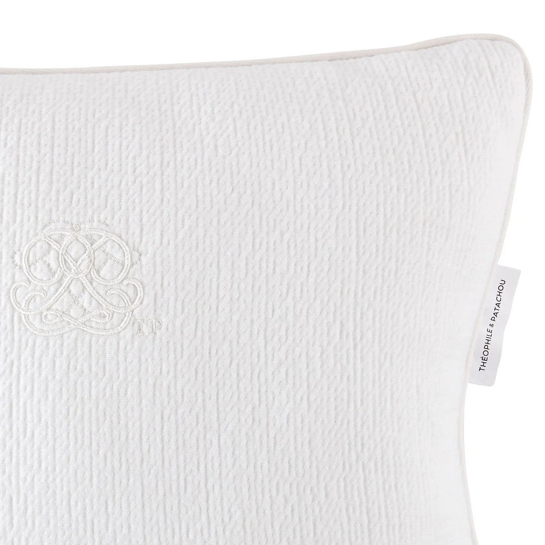 Blue Almonds Ltd Embroidered cushion - padded - Cotton White Theophile & Patachou