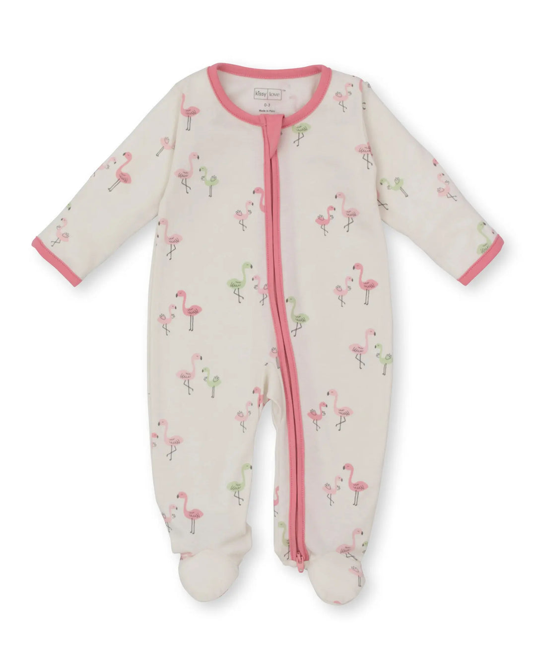 Blue Almonds Ltd Footie w/ Zip PRT - Flamingo Love - girls Kissy Kissy