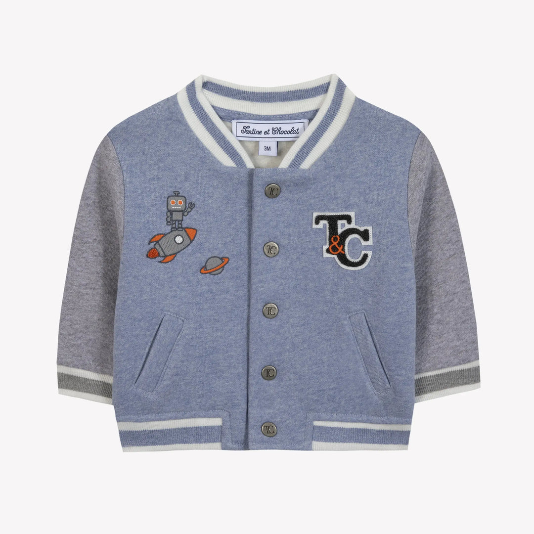 Blue Almonds Ltd GILETSWEAT2 – Bleu grisé – CB17011 Tartine et Chocolat