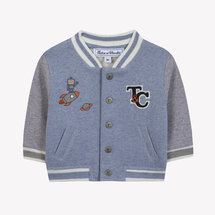 Blue Almonds Ltd GILETSWEAT2 – Bleu grisé – CB17011 Tartine et Chocolat