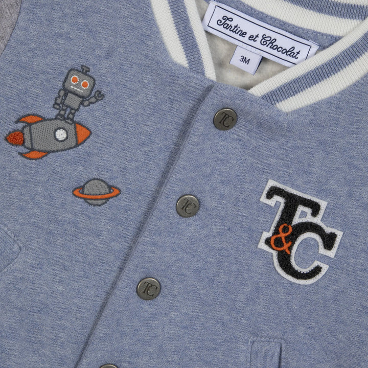 Blue Almonds Ltd GILETSWEAT2 – Bleu grisé – CB17011 Tartine et Chocolat