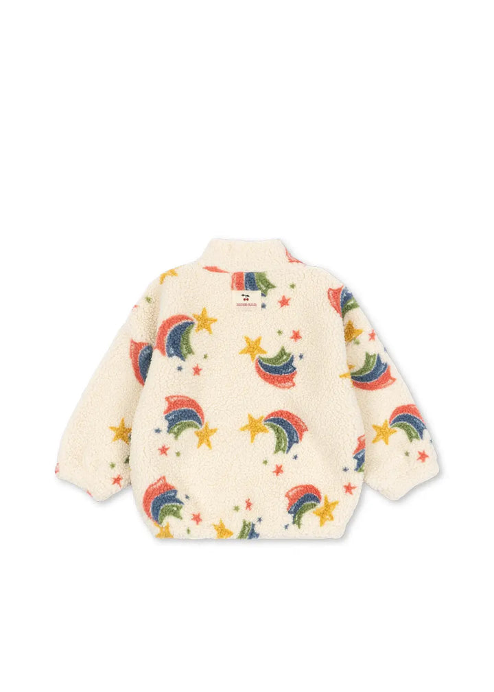 Blue Almonds Ltd Girls Jody Teddy Half-Zip - Rainbow Star Konges Sløjd