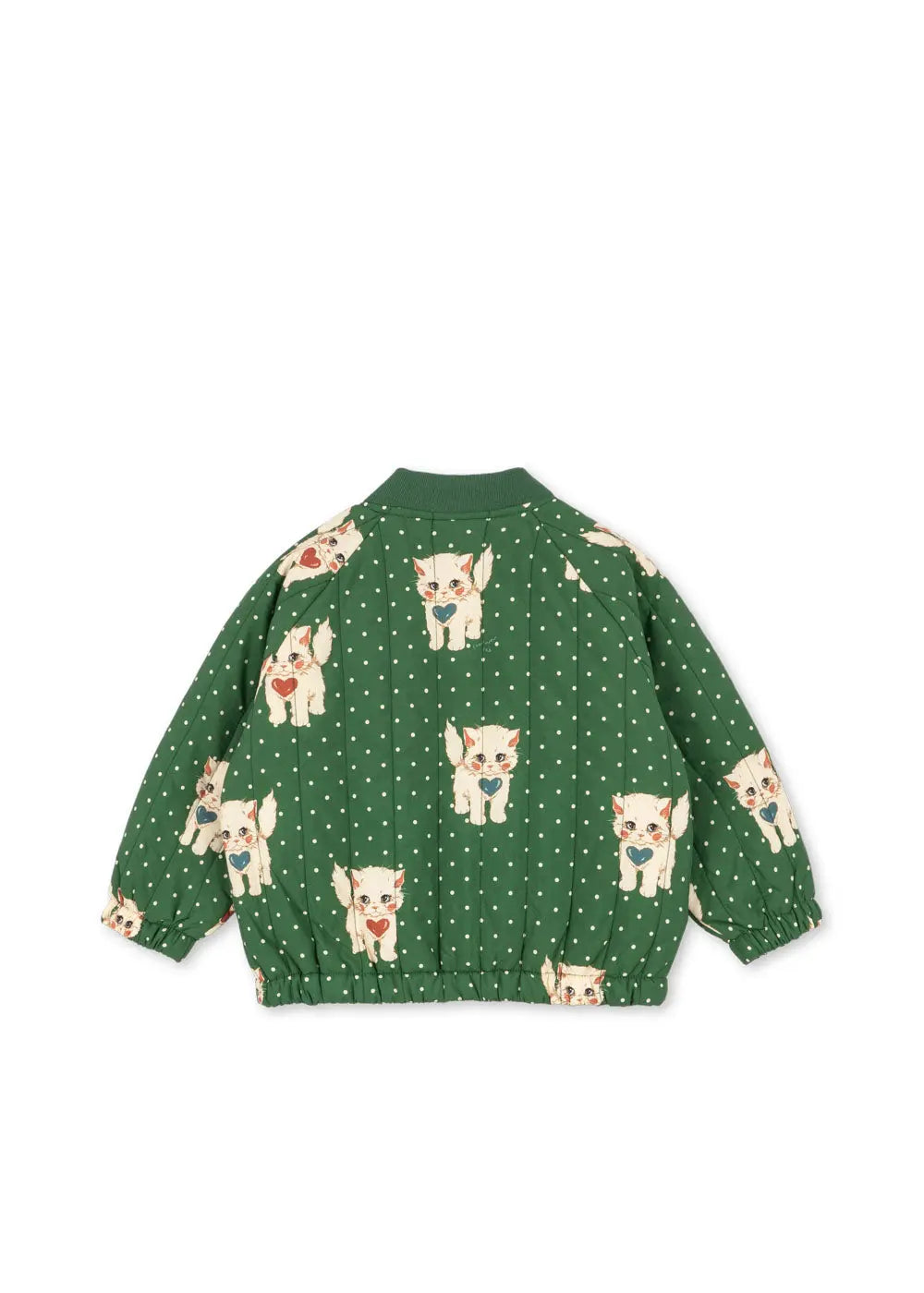 Blue Almonds Ltd Girls Juno Printed Bomber Jacket - Dot Miao Verde Konges Sløjd