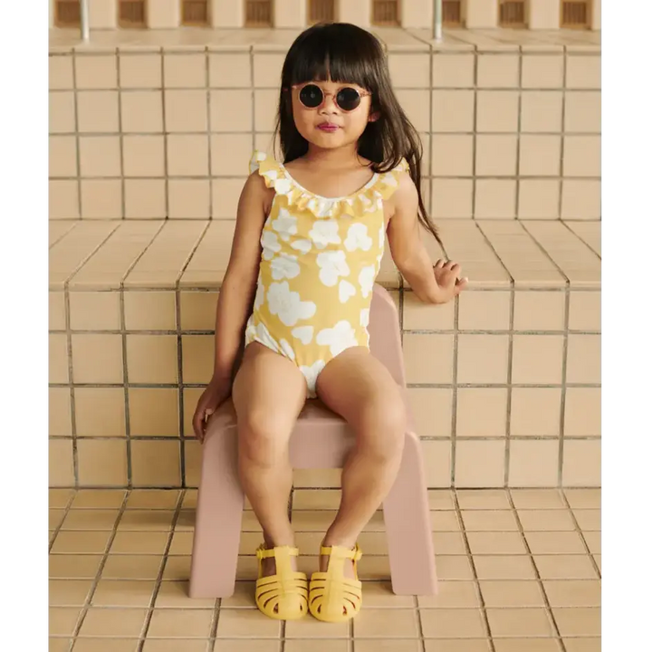 Blue Almonds Ltd Kallie Printed Swimsuit - Flower / Lemon yellow - GIRL LIEWOOD