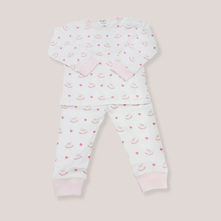 Blue Almonds Ltd Girls Pyjama Set - Pink Rocking Horse Blue Almonds X Lyda Baby