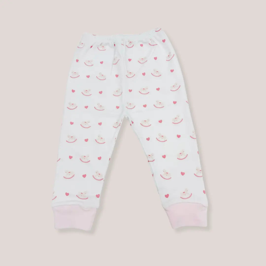 Blue Almonds Ltd Girls Pyjama Set - Pink Rocking Horse Blue Almonds X Lyda Baby