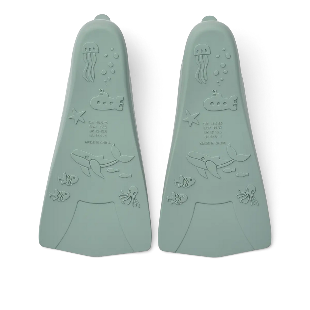Blue Almonds Ltd Gustav Printed Swim Fins - Sea / Peppermint - UNISEX LIEWOOD
