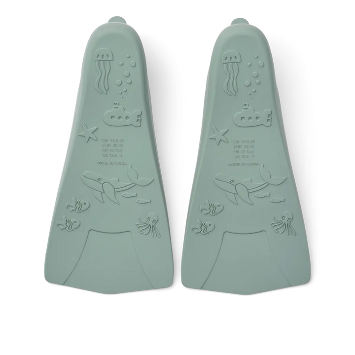 Blue Almonds Ltd Gustav Printed Swim Fins - Sea / Peppermint - UNISEX LIEWOOD