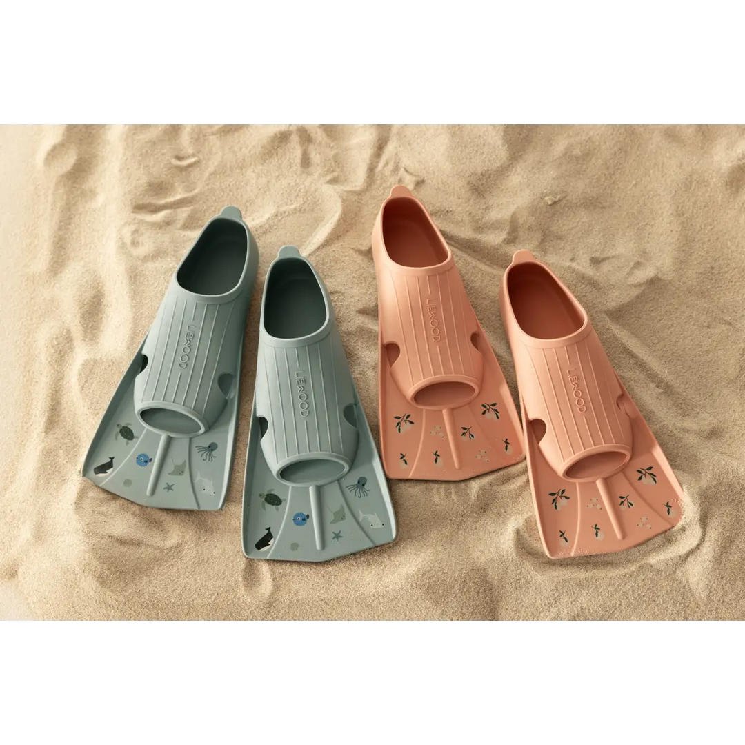 Blue Almonds Ltd Gustav Printed Swim Fins - Sea / Peppermint - UNISEX LIEWOOD