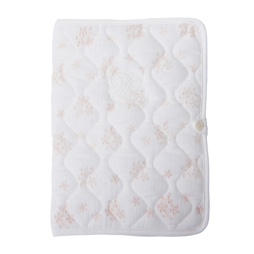 Blue Almonds Ltd Health book Cover - Quilted - Pink Garden Party Theophile & Patachou