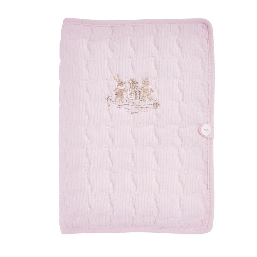 Blue Almonds Ltd Health book Cover - Quilted - Pink Garden Party Theophile & Patachou
