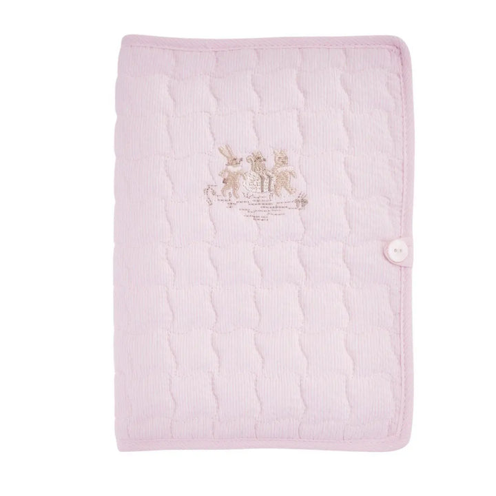 Blue Almonds Ltd Health book Cover - Quilted - Pink Garden Party Theophile & Patachou