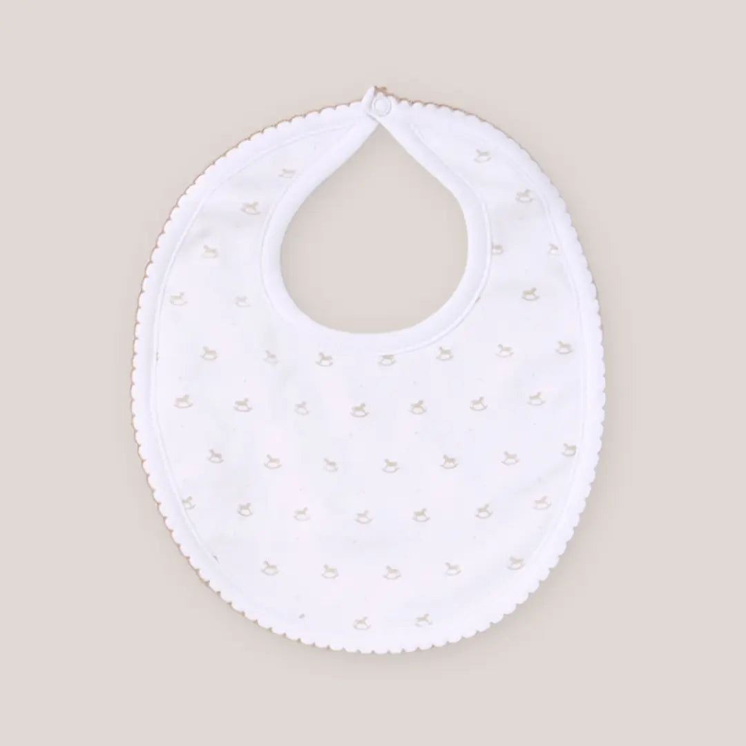 Blue Almonds Ltd Heritage Rocking Horse Baby Bib – Beige Blue Almonds X Lyda Baby