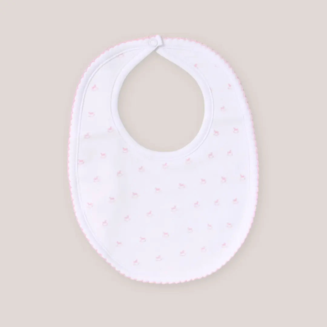 Blue Almonds Ltd Heritage Rocking Horse Baby Bib – Pink Blue Almonds X Lyda Baby