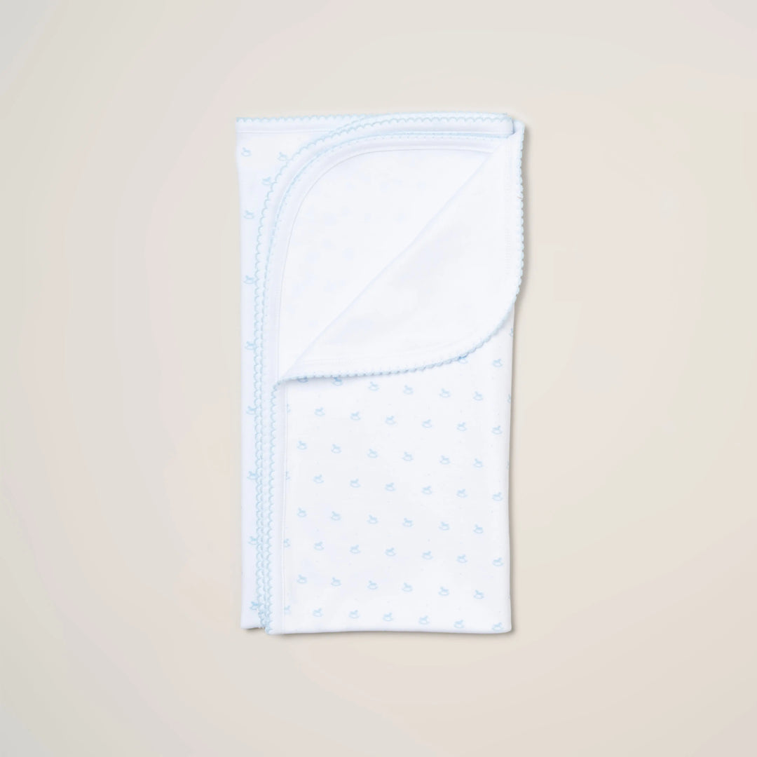 Blue Almonds Ltd Heritage Rocking Horse Baby Blanket – Blue Blue Almonds X Lyda Baby