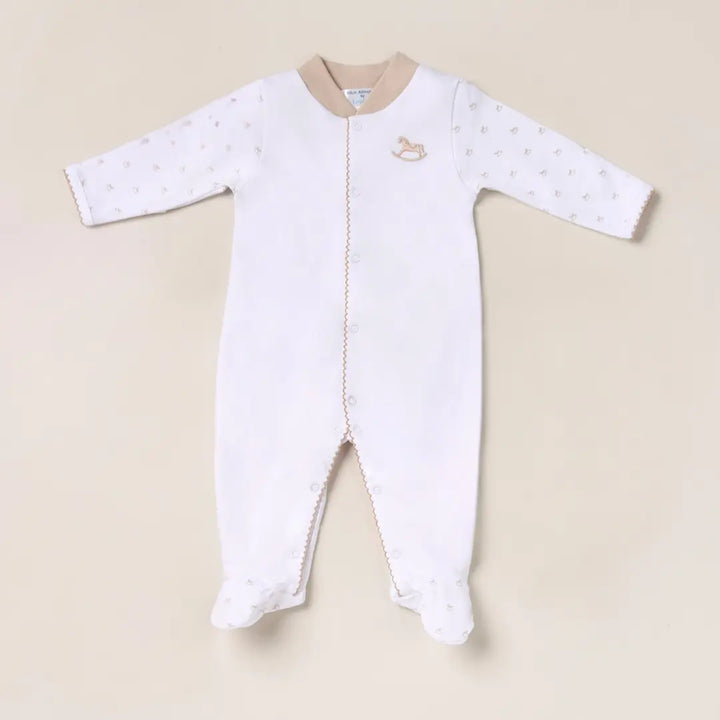 Blue Almonds Ltd Heritage Rocking Horse Babygrow – Beige Blue Almonds X Lyda Baby
