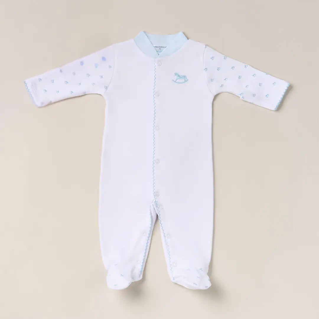 Blue Almonds Ltd Heritage Rocking Horse Babygrow – Blue Blue Almonds X Lyda Baby