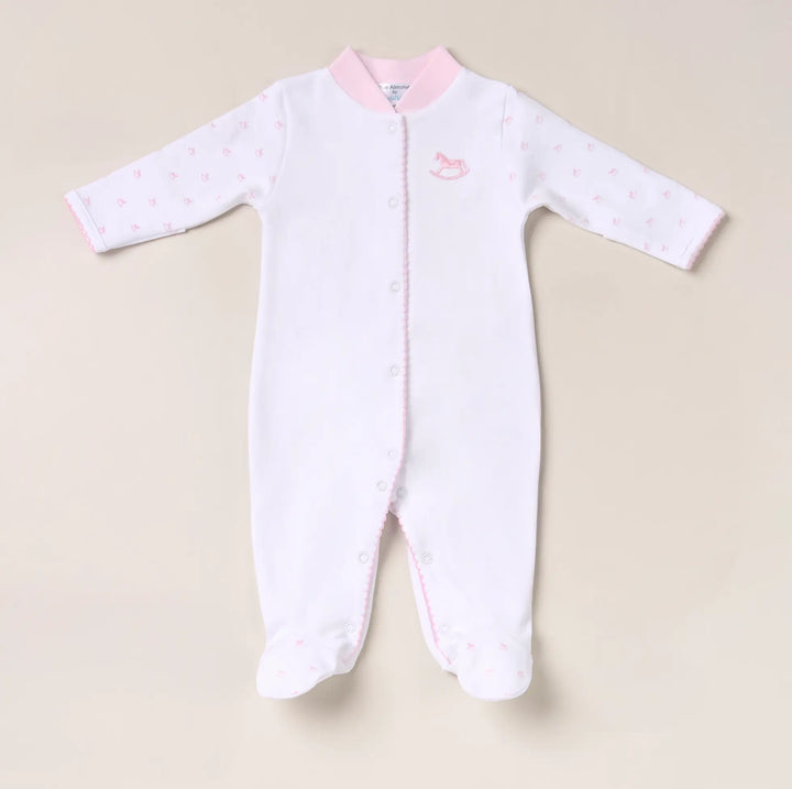 Blue Almonds Ltd Heritage Rocking Horse Babygrow – Pink Blue Almonds X Lyda Baby