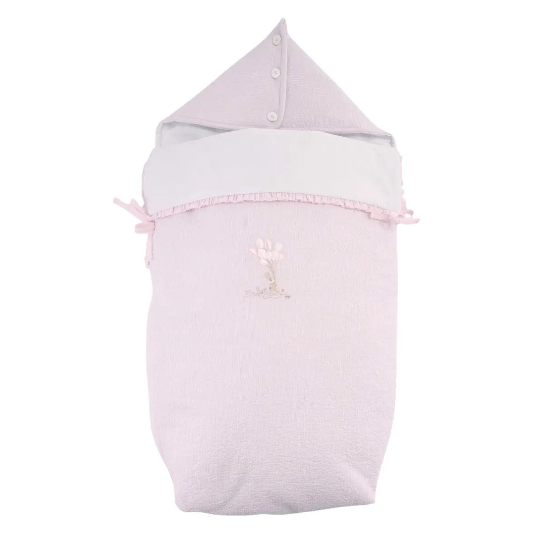 Blue Almonds Ltd Hooded Sleeping Cocoon - Pink Garden Party Theophile & Patachou