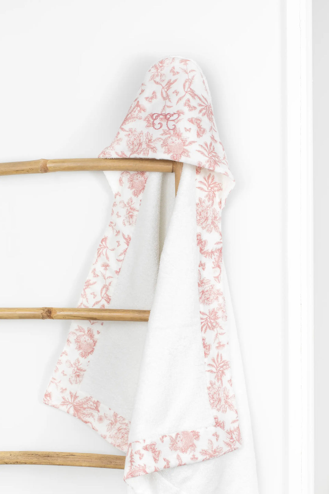 Blue Almonds Ltd Hooded Towel - Toile de Jouy Pink Tartine et Chocolat