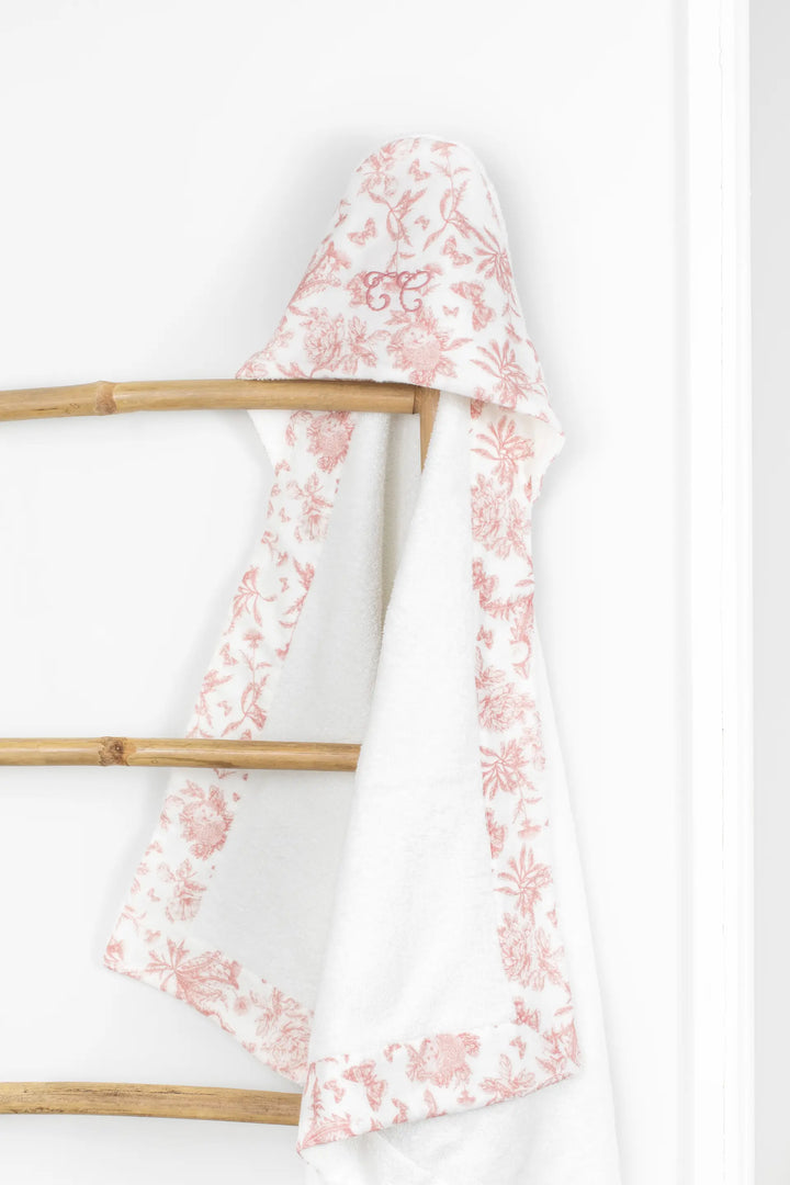 Blue Almonds Ltd Hooded Towel - Toile de Jouy Pink Tartine et Chocolat