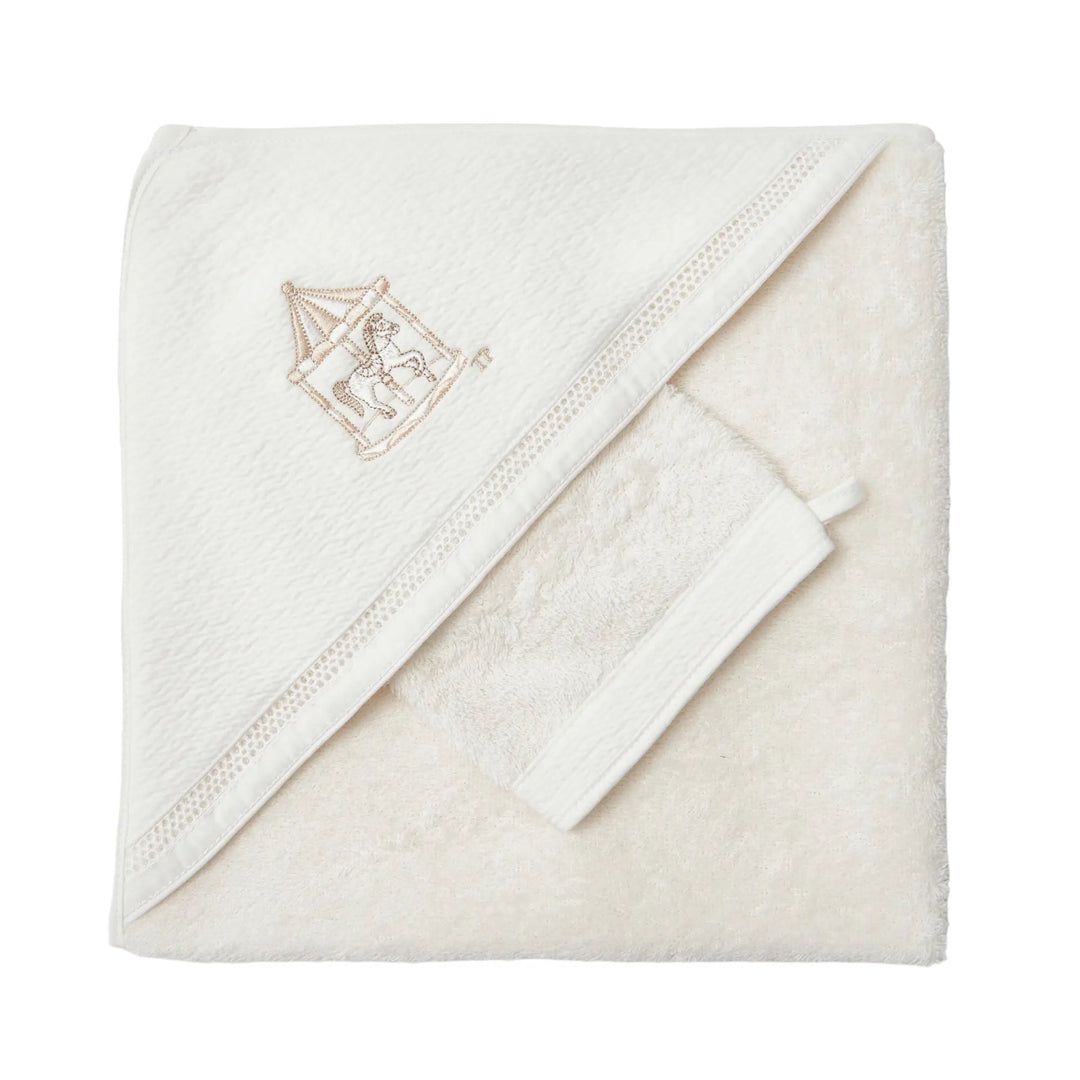 Blue Almonds Ltd Hooded Towel & Mitten - Carrousel Theophile & Patachou