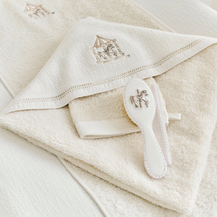 Blue Almonds Ltd Hooded Towel & Mitten - Carrousel Theophile & Patachou