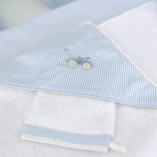 Blue Almonds Ltd Hooded Towel & Mitten - Classic Car Theophile Patachou