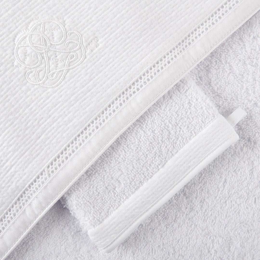 Blue Almonds Ltd Hooded Towel + facecloth - Cotton White Theophile & Patachou