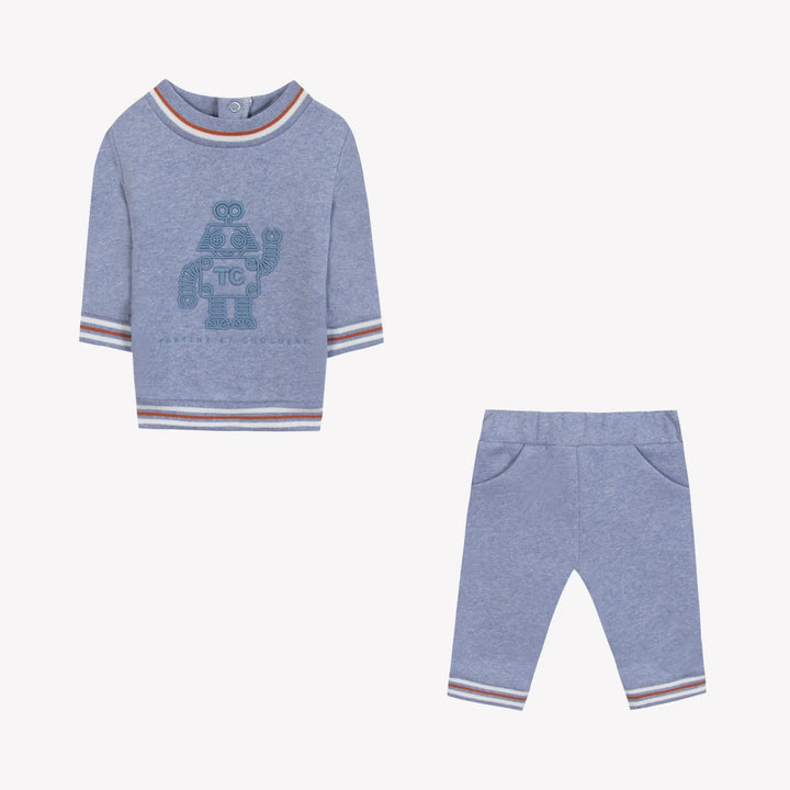 Blue Almonds Ltd JOGGING5 – Bleu grisé chiné – CB35041 Tartine et Chocolat