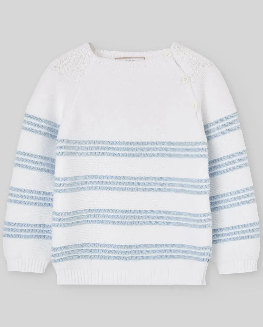 Blue Almonds Ltd KNIT INFANT BOY PULLOVER ESLORA - WhiteSky Blue Paz Rodriguez