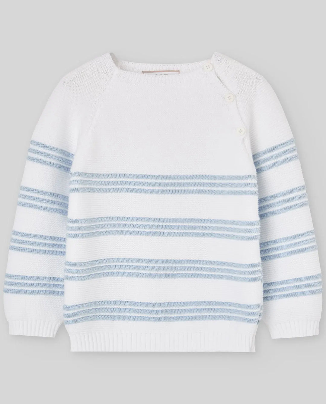 Blue Almonds Ltd KNIT INFANT BOY PULLOVER ESLORA - WhiteSky Blue Paz Rodriguez