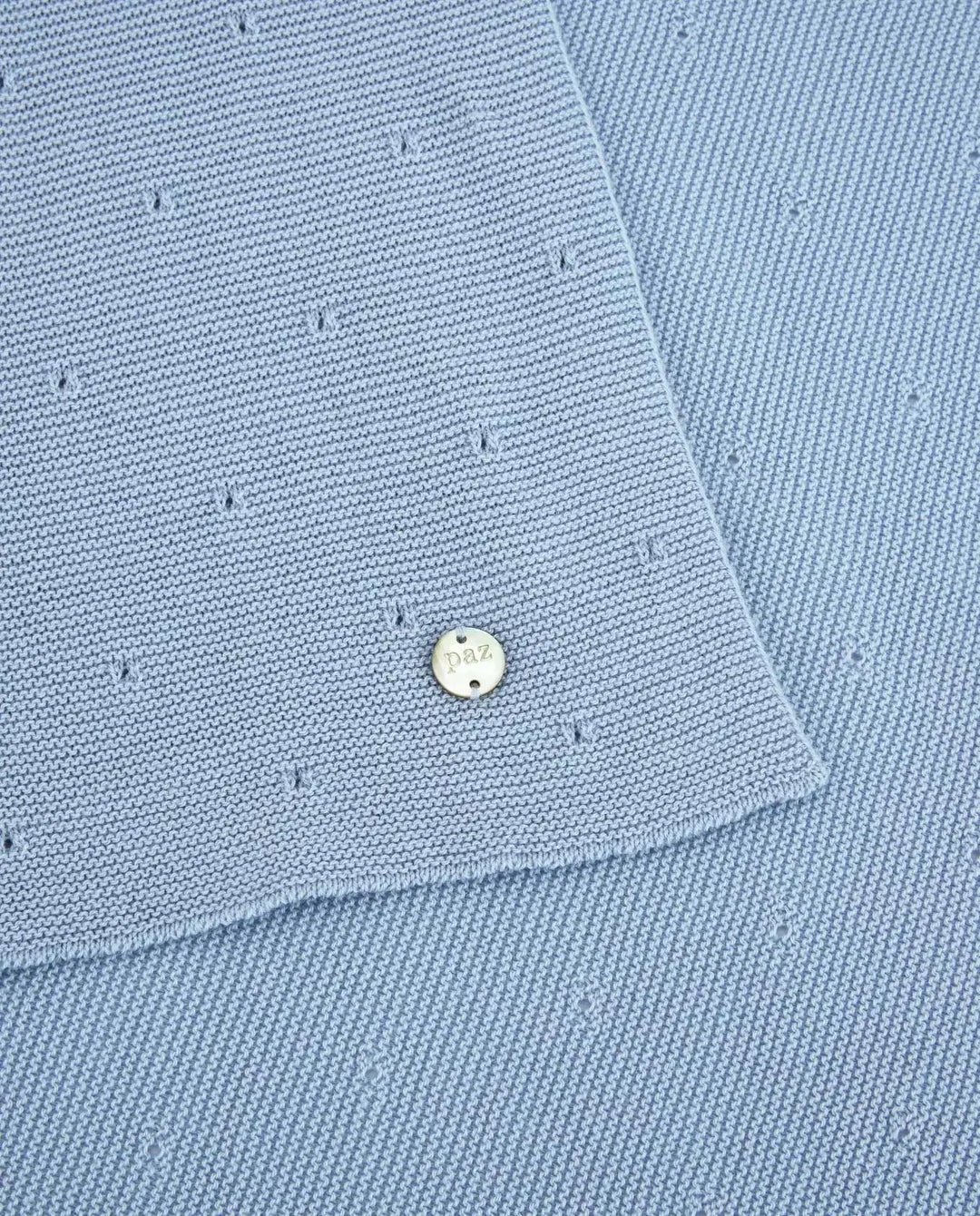 Blue Almonds Ltd KNIT NEWBORN BLANKET ESSENTIA V26 - Pastel Blue Paz Rodriguez