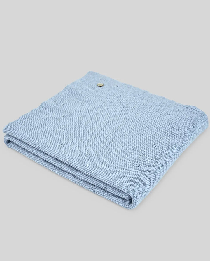 Blue Almonds Ltd KNIT NEWBORN BLANKET ESSENTIA V26 - Pastel Blue Paz Rodriguez
